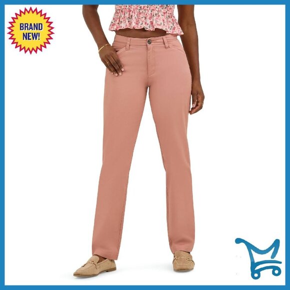 Pants - Regular Fit Stretch Chino Pants Mid Waist Straight Leg Casual